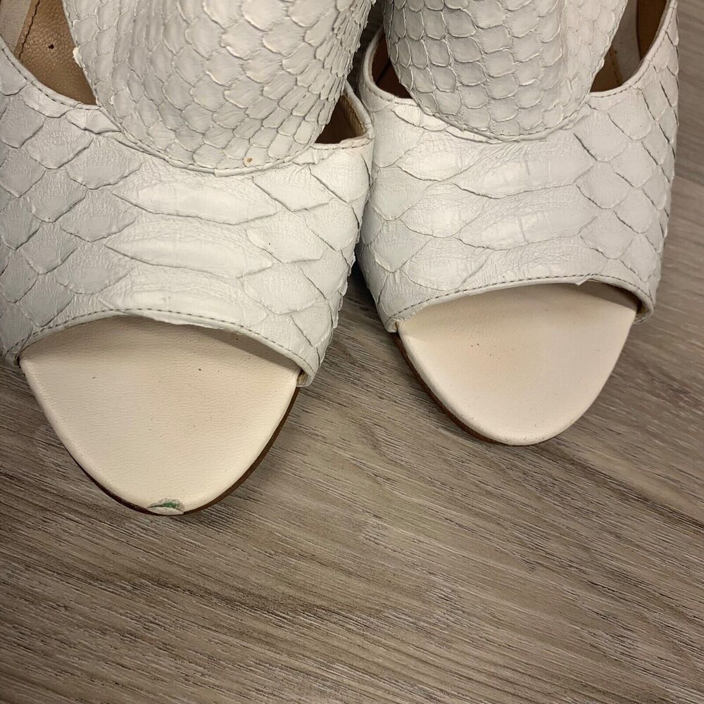 Alexandre Birman White Python Leather Slide Slip … - image 7